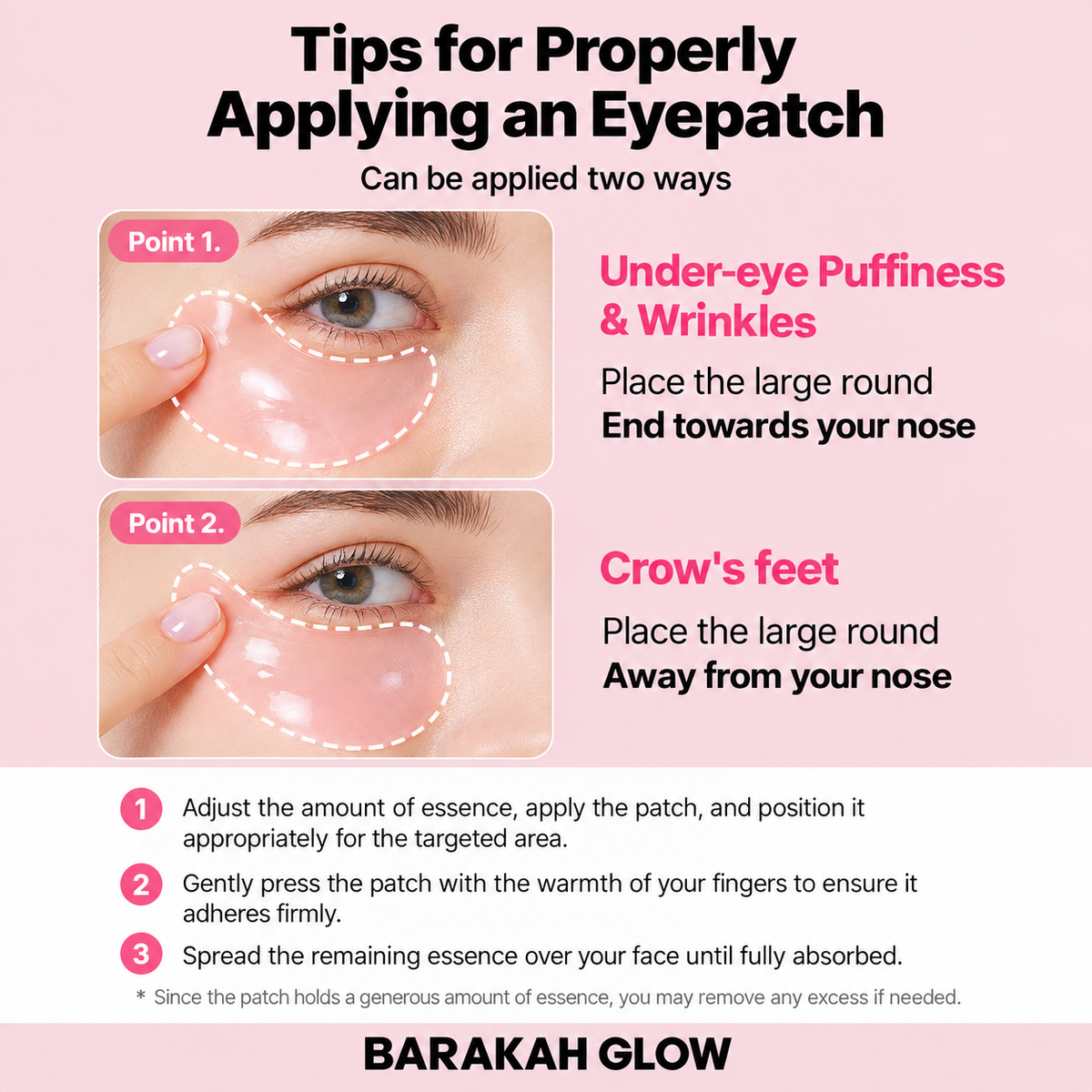 Barakah Glow™ Peptide Hydrogel Eye Patches (pink)