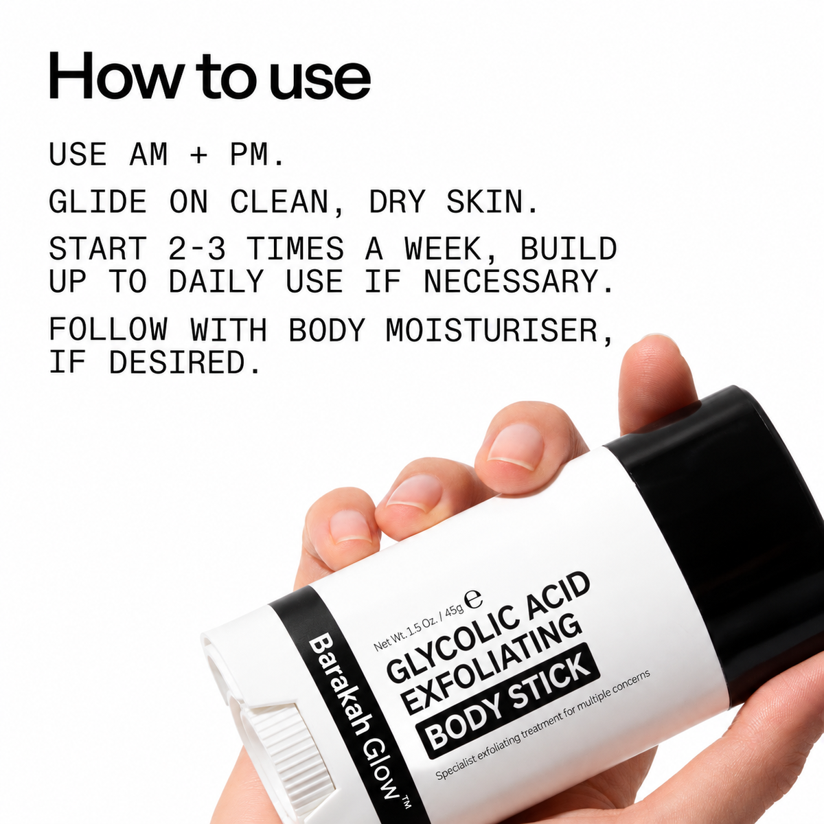 Barakah Glow™ Glycolic Acid Body Exfoliating Stick