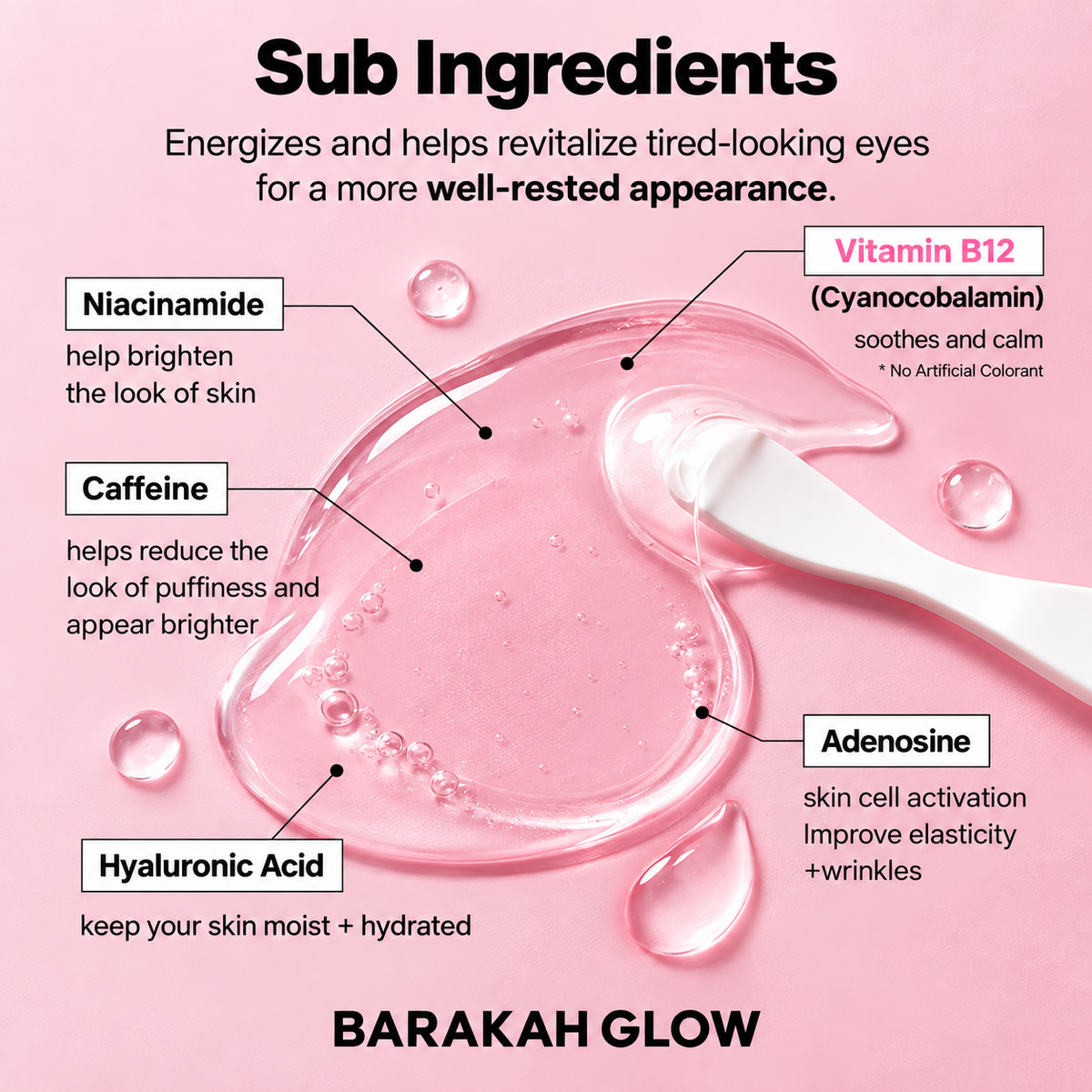 Barakah Glow™ Peptide Hydrogel Eye Patches (pink)