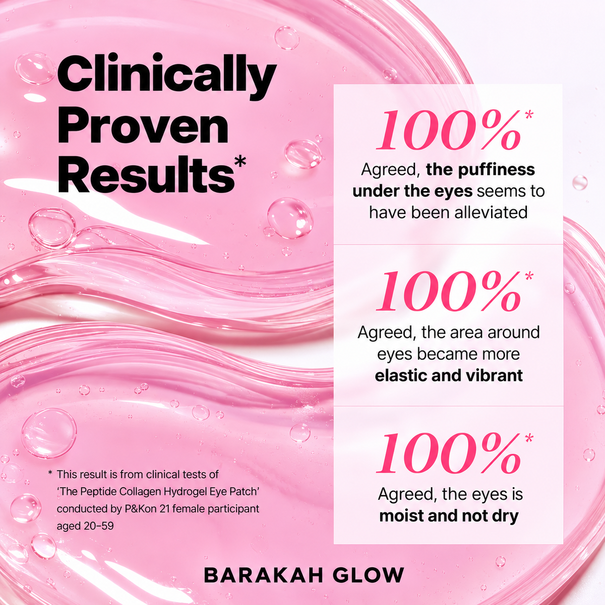 Barakah Glow™ Peptide Hydrogel Eye Patches (pink)