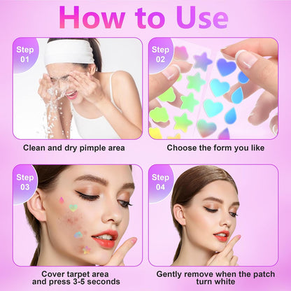 Barakah Glow™ Star and Heart Hydrocolloid Pimple Patches