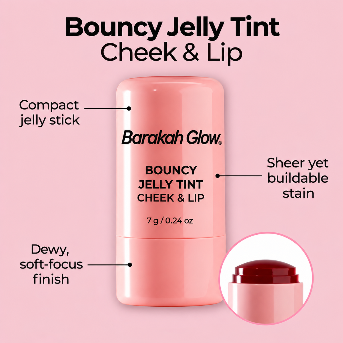 Barakah Glow™ Jelly Blush Stick (Lip and Cheek)