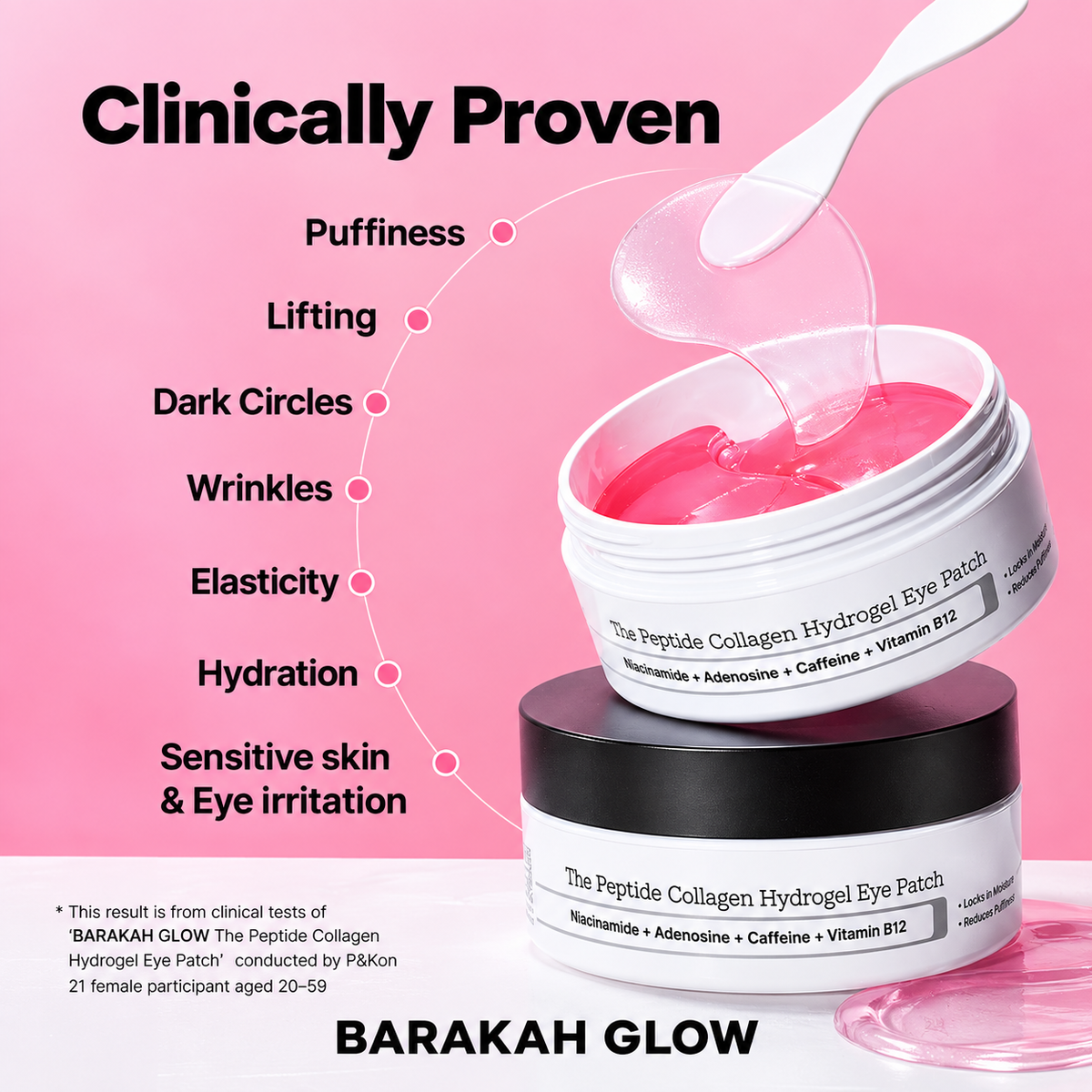Barakah Glow™ Peptide Hydrogel Eye Patches (pink)